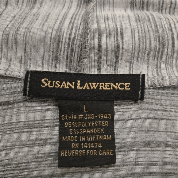 Susan Lawrence Gray And Black Longsleeve Lightweight Cardigan Size Large - Picture 13 of 13